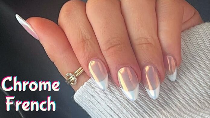 Chrome French Tip Nails